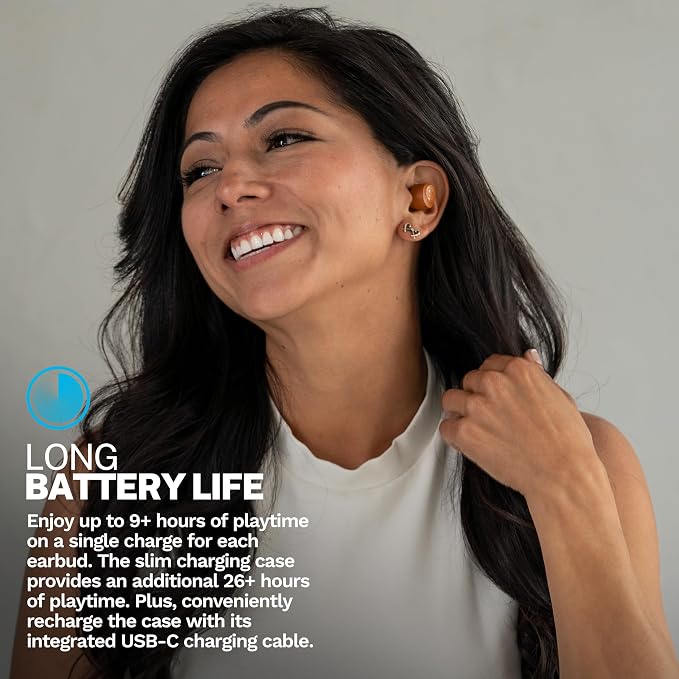 JLab, Go Air Pop+ Tones, True Wireless Earbuds, Bluetooth Earbuds with Microphone, Dual Connect, EQ3 Sound, 7572 W | In Ear Headphones, Bluetooth Earphones, 35H Playtime, Ear Buds with Microphone, USB-C Case, Dual Connect, EQ3 - Image 3