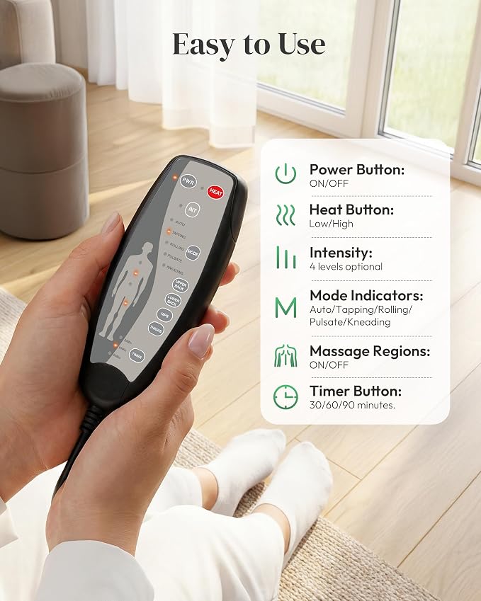 Heycool Back Massager for Chair, Massage Pad with Heat & Vibration - Image 4