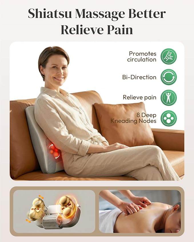 Heycool Shiatsu Neck Back Massager, FSA Eligible HSA Massage Pillow - Image 3