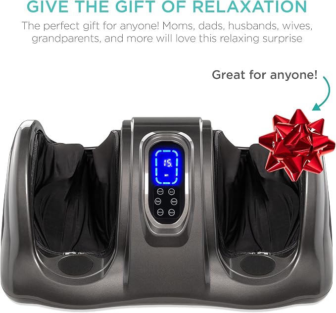 Best Choice Products Shiatsu Foot Massager for Pain Relief, Plantar Fasciitis, Neuropathy, Blood Circulation, Remote Control w/Compact Design - Gray - Image 5