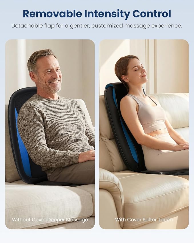 COMFIER Shiatsu Back Massager with Heat,Deep Tissue Kneading Massage Seat Cushion,Massage Chair Pad for Full Back,Body Massager for Home or Office Chair use - Image 6