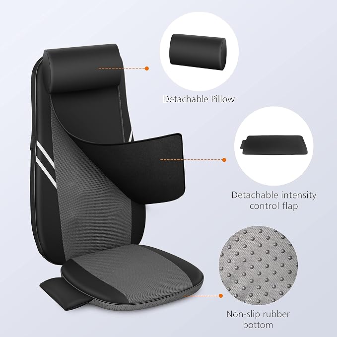 Snailax Back Massager with Heat,Shiatsu Massage Seat Cushion,8 Flexible Nodes Massage for Full Back Massage Chair Pad,Chair Massager for Office,Home Use - Image 8