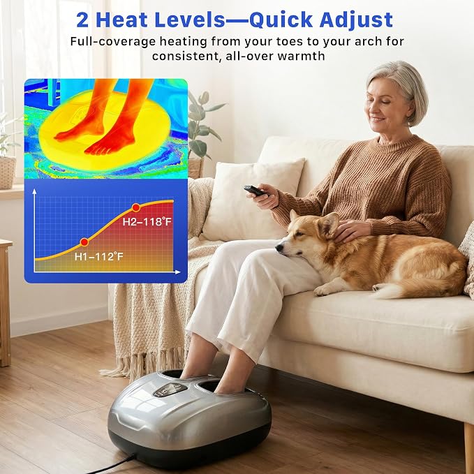 Foot Massager with Heat and Compression 2026 Upgraded Shiatsu Style - Image 4