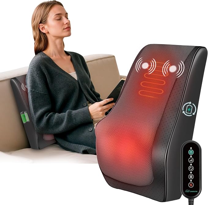 Snailax Shiatsu Back Massager with Heat, Cordless 4D Neck Massage Pillow by Snailax