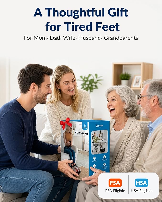 COMFIER 2026 Shiatsu Foot Massager with Heat, Birthday Gifts for Women, Feet Massager for Neuropathy, Plantar Fasciitis Relief, Remote Control, Biger Size 13, 5 Compression Levels, 3 Kneading Speeds - Image 9