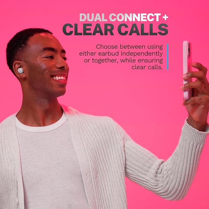 JLab Go Air Pop+ True Wireless Earbuds, in Ear Headphones, Bluetooth Earphones, 35H Playtime Ear Buds, Bluetooth Earbuds with Microphone, USB-C Charging Case, Dual Connect, EQ3 Sound, Cloud White | Wireless Earphones, IP55 True Wireless Earbuds with Mi... - Image 5