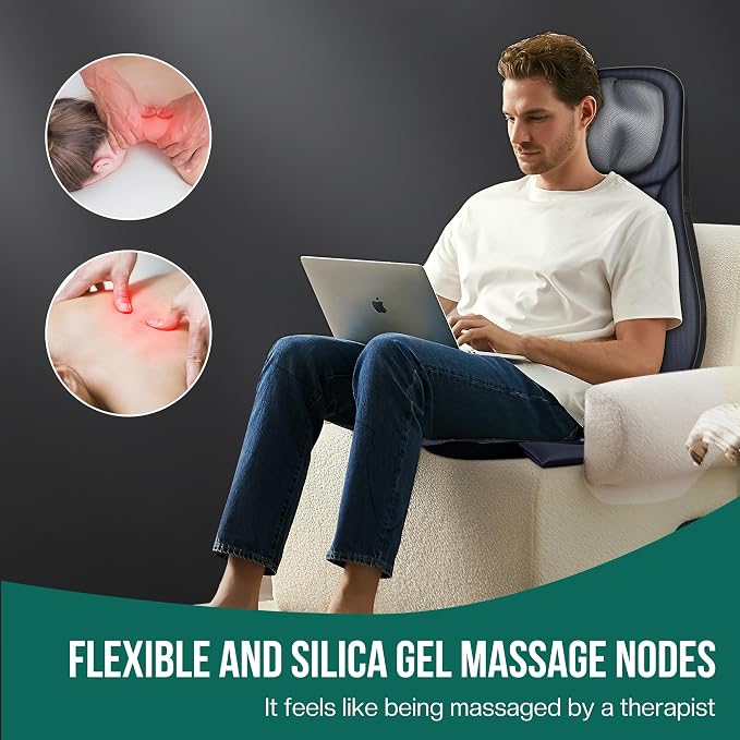 Snailax Shiatsu Neck Back Massager with Heat, Full Body Massage Chair Pad with Adjustable Height, Deep Kneading & Rolling Massage Seat Cushion for Back Pain, APP Control Seat Chair Massager, Gifts - Image 6