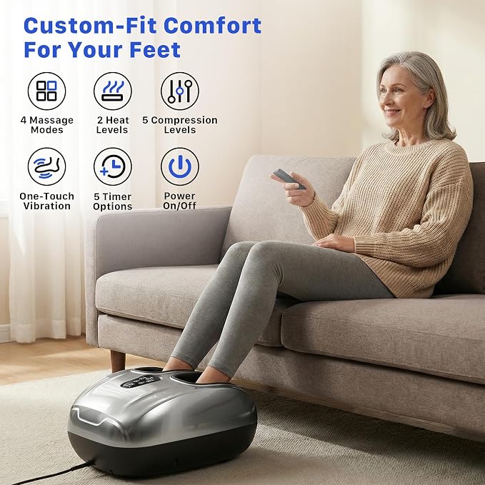Foot Massager with Heat and Compression 2026 Upgraded Shiatsu Style - Image 2