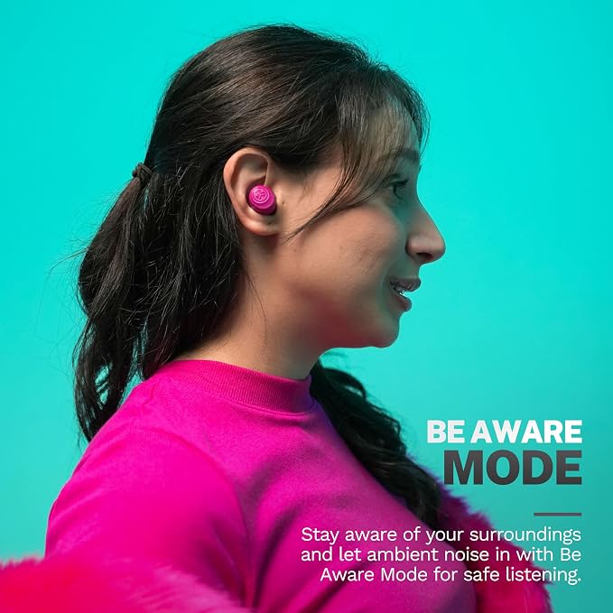 JLab Go Air Pop+, True Wireless Earbuds, Bluetooth Earbuds with Microphone, Dual Connect, EQ3 Sound, Dark Pink - Image 3