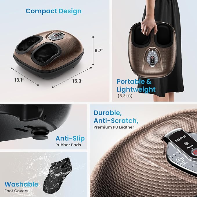 RENPHO Shiatsu Foot Massager with Heat & Kneading for Plantar Fasciitis - Image 6