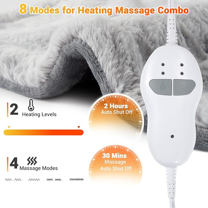 Massaging Heating Pad for Neck Shoulders and Back Massager - Image 3