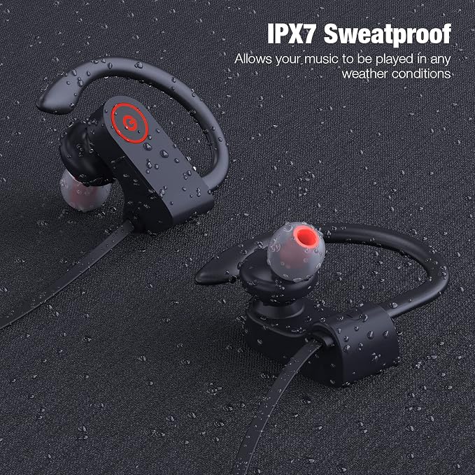 Boean Wireless Sport Headphones with IPX7 Waterproof Bluetooth V5.3, HD Bass+ Sound, 15H Playtime, Sound Isolation - Image 4