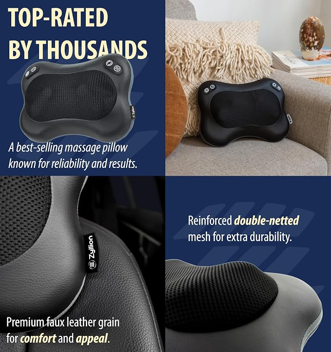 Zyllion ZMA-34RB Back and Neck Massager with Heat for Pain Relief, Black - Image 9
