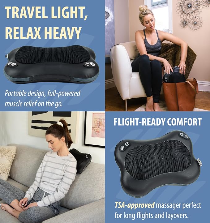 Zyllion ZMA-34 Back and Neck Massager with Heat for Pain Relief, Black - Image 9