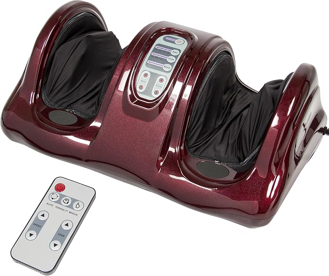 Best Choice Products Shiatsu Foot Massager for Pain Relief, Plantar Fasciitis, Neuropathy, Blood Circulation, Remote Control w/Compact Design - Burgundy - Image 4