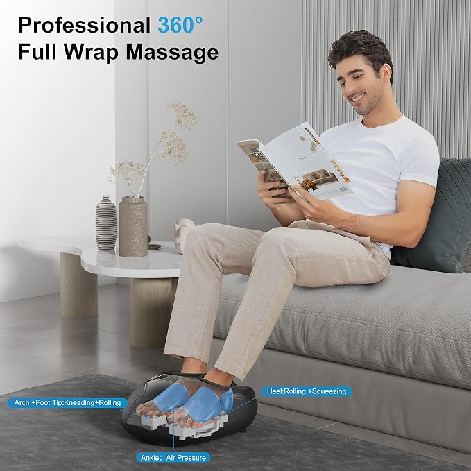 COMFIER Shiatsu Feet Massager Machine,Birthday Gifts for Men&Women,Foot Massager with Heat,Kneading Rolling Compression for Plantar Fasciitis,Neuropathy Fits up to Men Size 12, for Home Office Use - Image 3