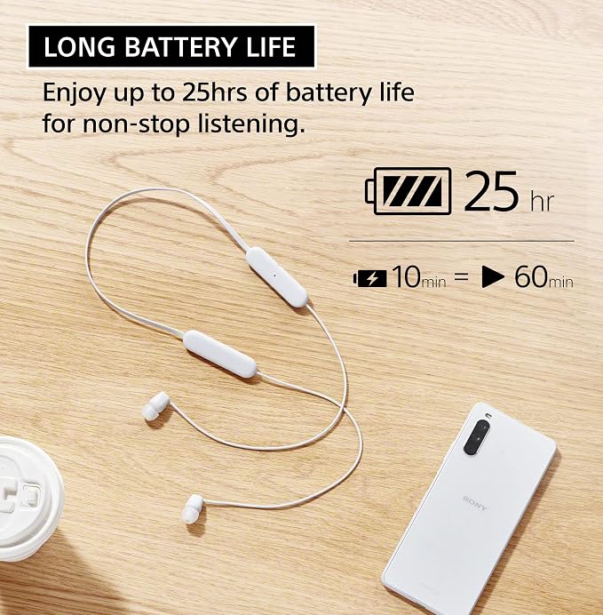 Sony WI-C100 Wireless in-Ear Bluetooth Headphones with Built-in Microphone,Blue,(Pack of 2) - Image 3