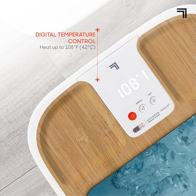 Sharper Image Spahaven Foot Bath Deluxe - Heat, Bubble Jets, Massage Rollers, Pumice Stone Foot Scrubber, Foot Soaking Tub, Feet Pedicure Tools, Callus Remover, Aesthetic Room Decor, Gift for Women - Image 4