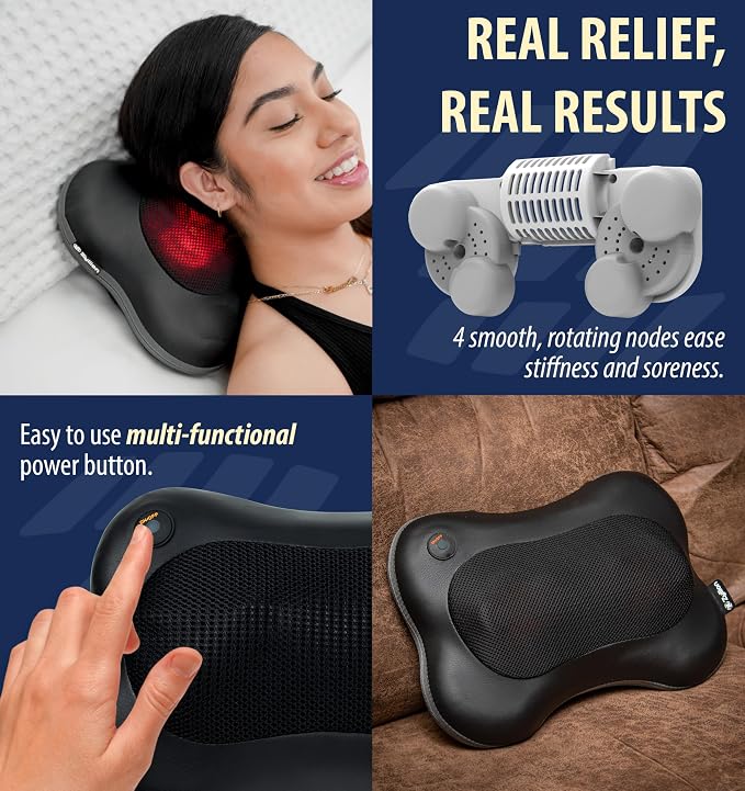 Zyllion ZMA-13RB Back and Neck Massager with Heat for Pain Relief, Black - Image 9