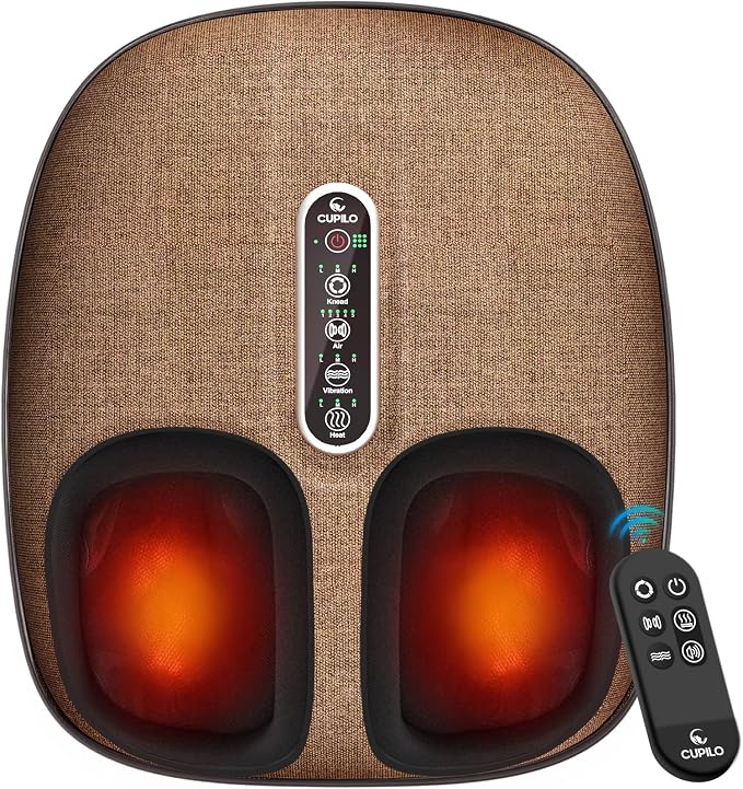 CuPiLo Foot Massager with Heat & Remote Control,FSA Eligible HSA, Brown by CUPILO