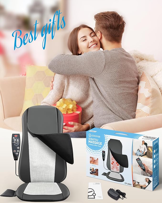 COMFIER Back Massager with Heat,Full Back Massager for Chair with 2 Shiatsu Speeds,Heated Chair Massage Pad with Spot,Massage Seat Pad for Home Office use,Gifts for Women Men Mom Dad - Image 8
