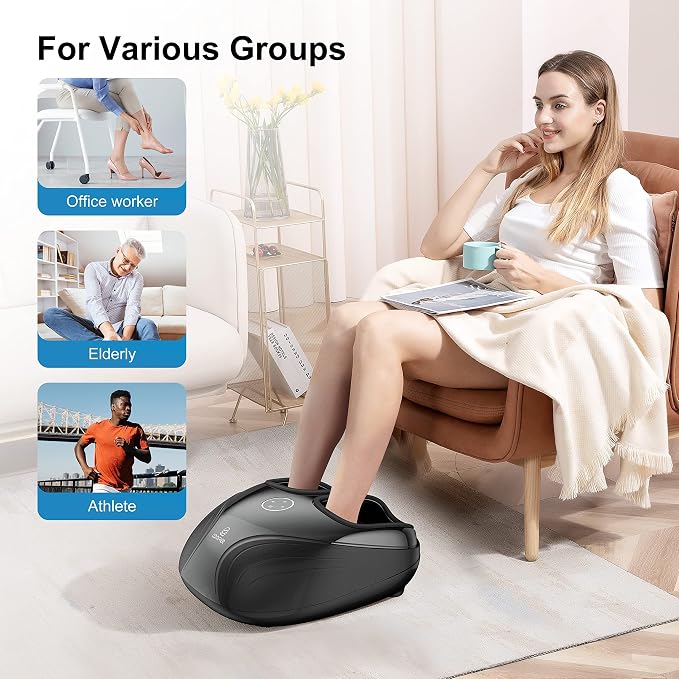 COMFIER Shiatsu Feet Massager Machine,Birthday Gifts for Men&Women,Foot Massager with Heat,Kneading Rolling Compression for Plantar Fasciitis,Neuropathy Fits up to Men Size 12, for Home Office Use - Image 7